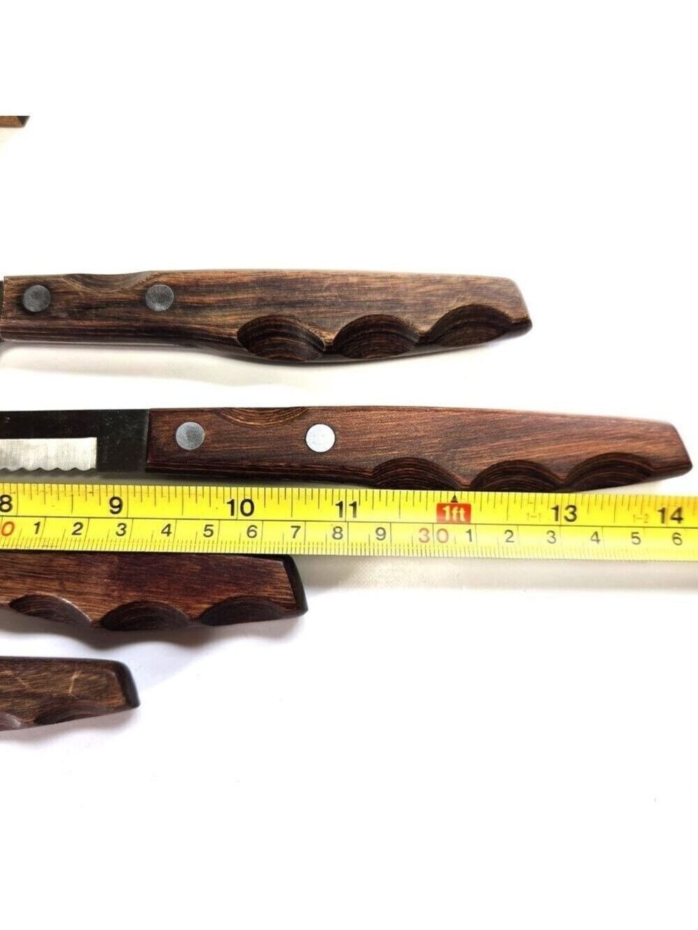 Vintage Imperial Japan Knife Block Hand Carved Inlaid Wood Wall Set 1960s MCM - Picture 9 of 11